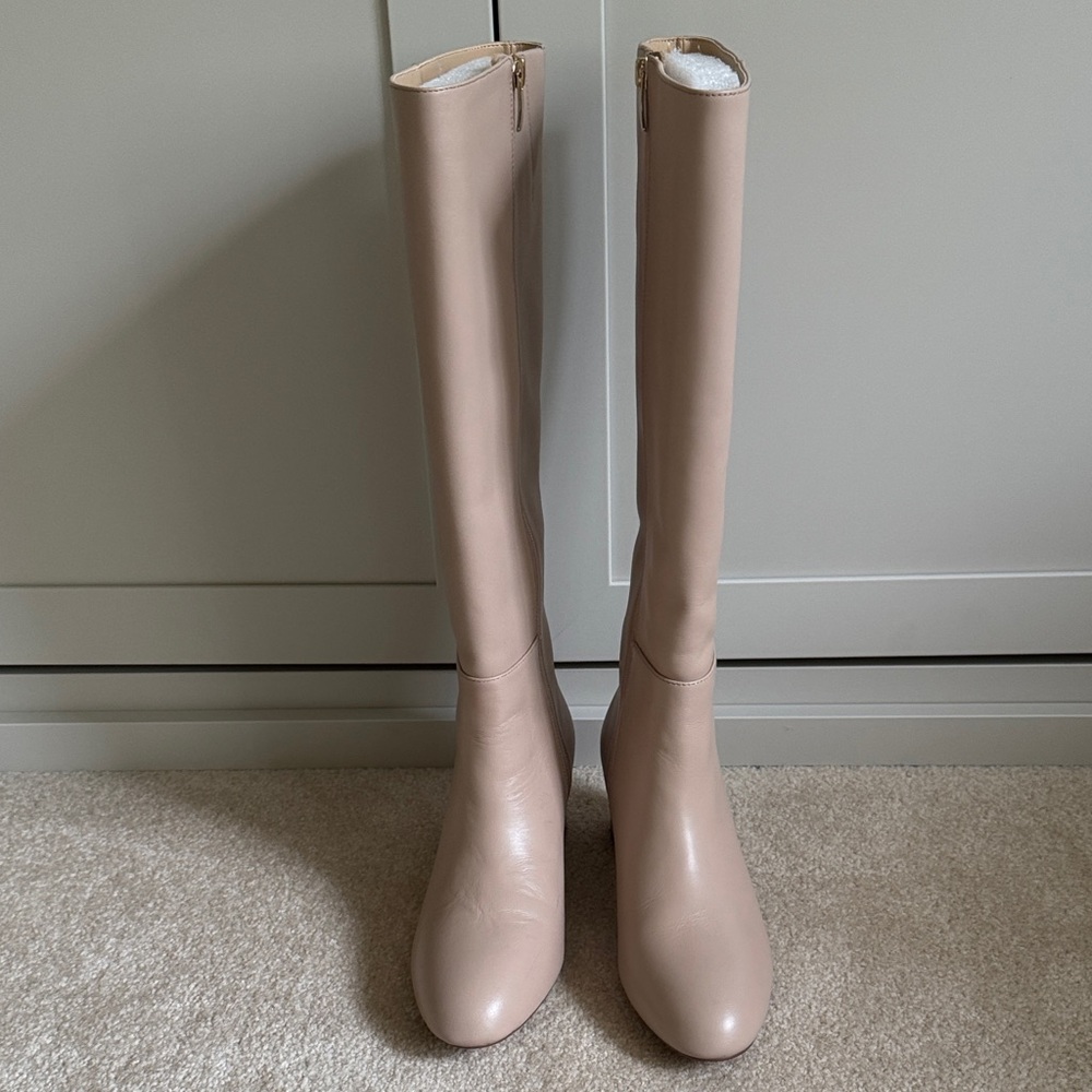 8M Cream Knee-High Women's Boots